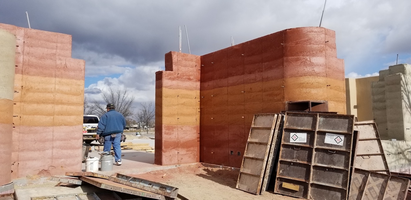 Rammed earth in construction for a custom home